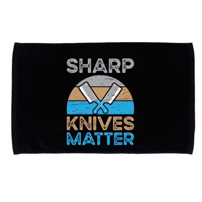 Sharp Knives Matter Recipe Ingredients Culinary Chef Gift Microfiber Hand Towel