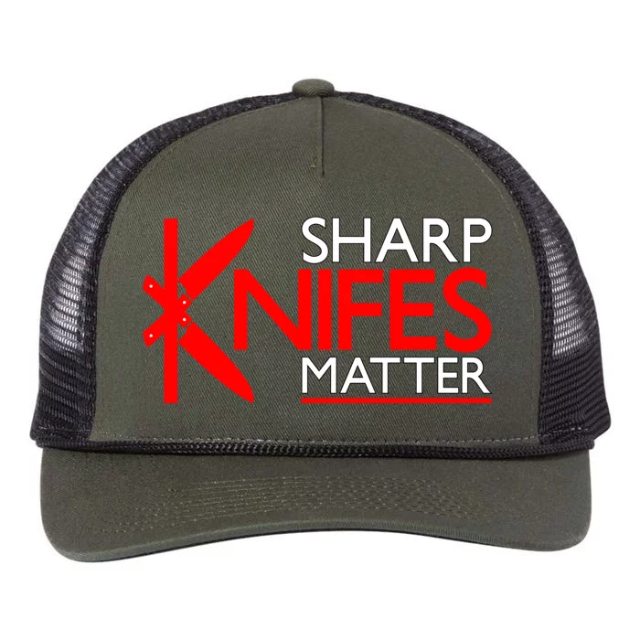 Sharp Knives Matter Gift Retro Rope Trucker Hat Cap