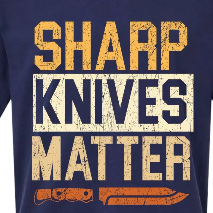 Sharp Knives Matter Knife Collector Knife Collecting Gift Sueded Cloud Jersey T-Shirt