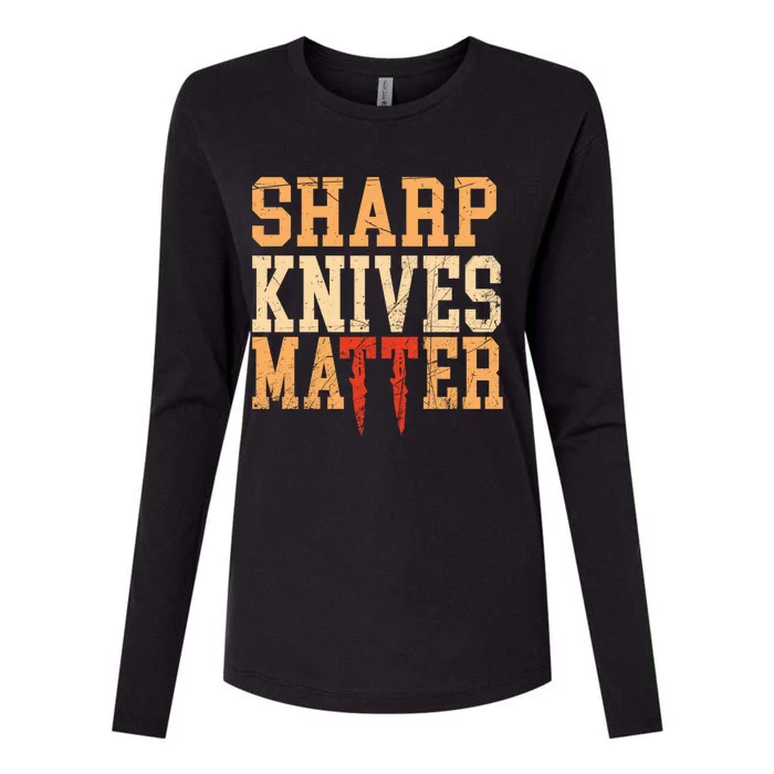 Sharp Knives Matter Gift Womens Cotton Relaxed Long Sleeve T-Shirt