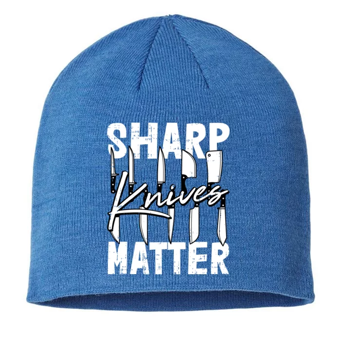 Sharp Knives Matter Motive Cooking Chef Gift 8 1/2in Sustainable Knit Beanie