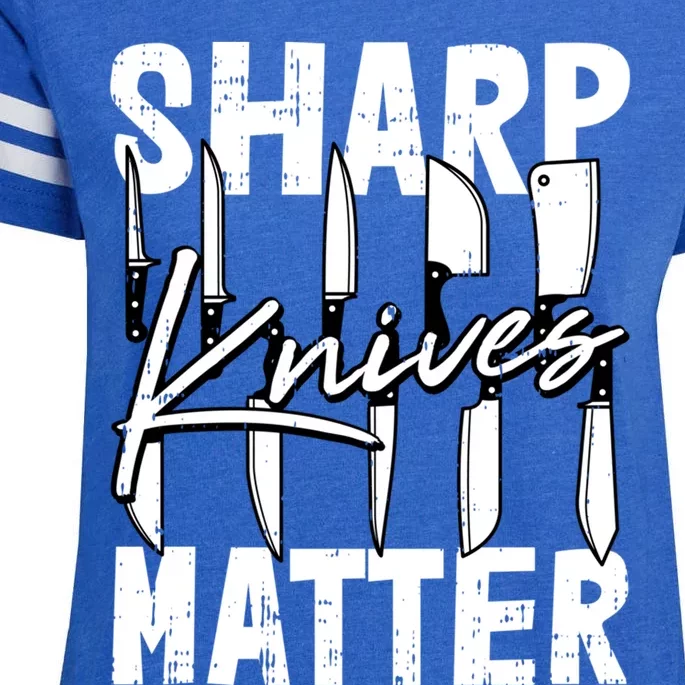 Sharp Knives Matter Motive Cooking Chef Gift Enza Ladies Jersey Football T-Shirt