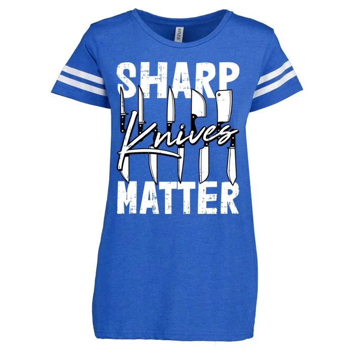 Sharp Knives Matter Motive Cooking Chef Gift Enza Ladies Jersey Football T-Shirt