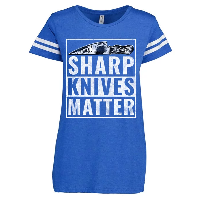 Sharp Knives Matter Funny Cook Gift Enza Ladies Jersey Football T-Shirt