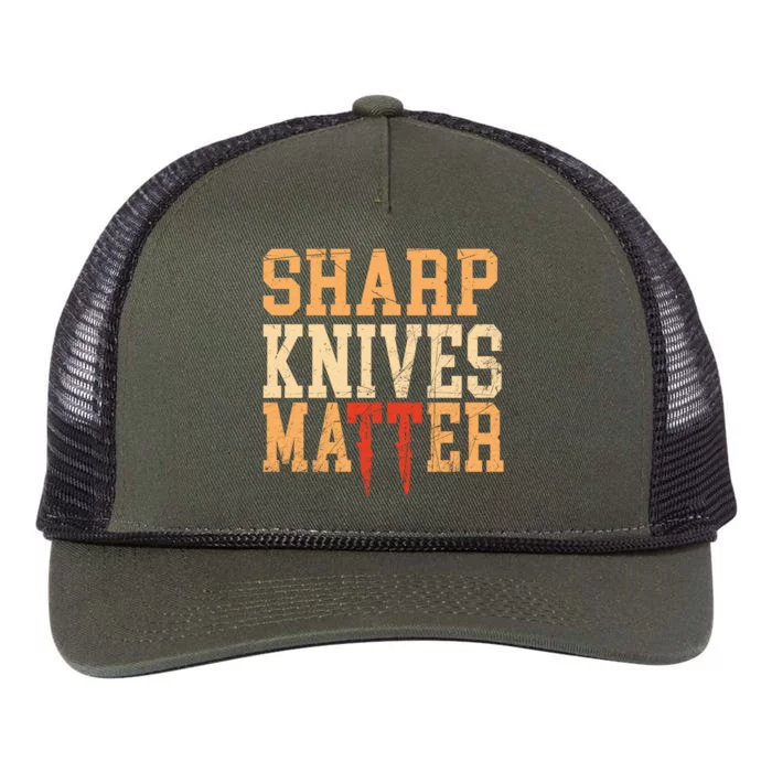 Sharp Knives Matter Gift Retro Rope Trucker Hat Cap