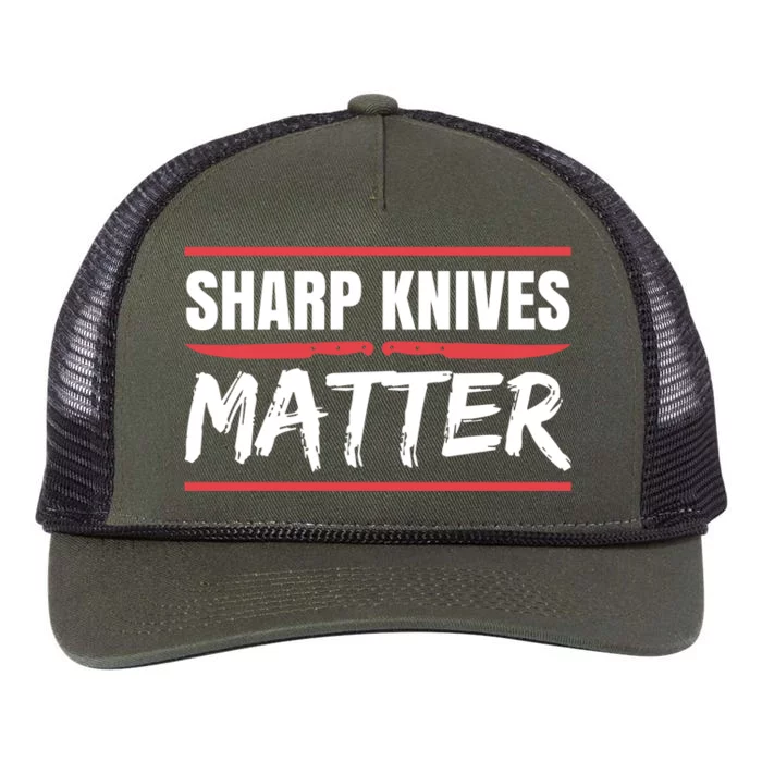 Sharp Knives Matter Gift Retro Rope Trucker Hat Cap