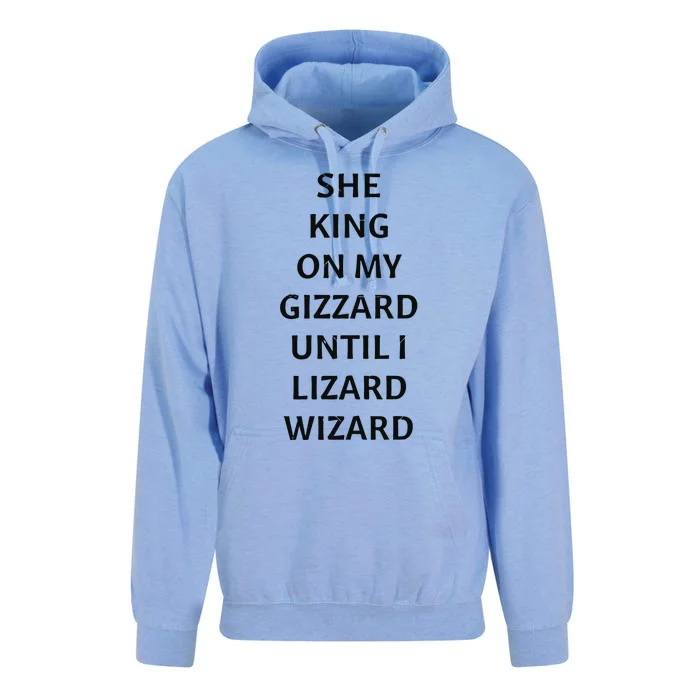 She King On My Gizzard Until I Lizard Wizard Unisex Surf Hoodie