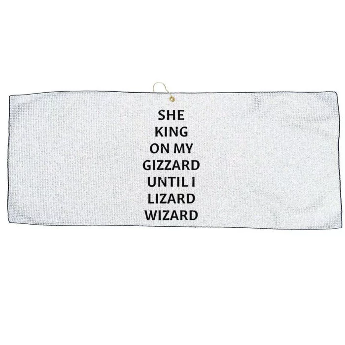 She King On My Gizzard Until I Lizard Wizard Large Microfiber Waffle Golf Towel