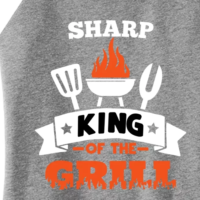 Sharp King Of The Grill Grilling Bbq Chef Master Cooking Gift Women’s Perfect Tri Rocker Tank