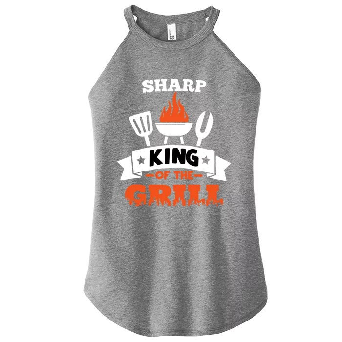 Sharp King Of The Grill Grilling Bbq Chef Master Cooking Gift Women’s Perfect Tri Rocker Tank