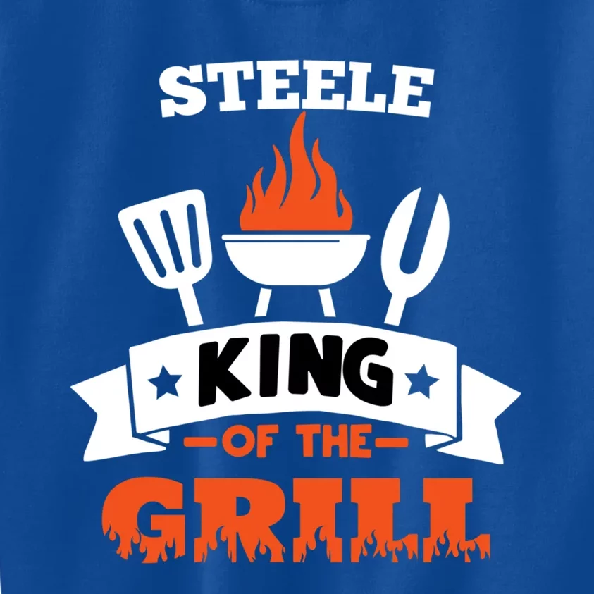 Steele King Of The Grill Grilling Bbq Chef Master Cooking Great Gift Kids Sweatshirt