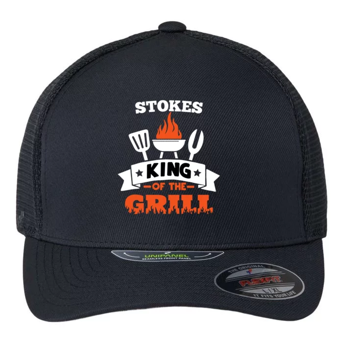 Stokes King Of The Grill Grilling Bbq Chef Master Cooking Meaningful Gift Flexfit Unipanel Trucker Cap