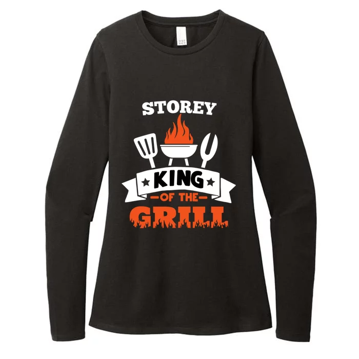 Storey King Of The Grill Grilling Bbq Chef Master Cooking Great Gift Womens CVC Long Sleeve Shirt