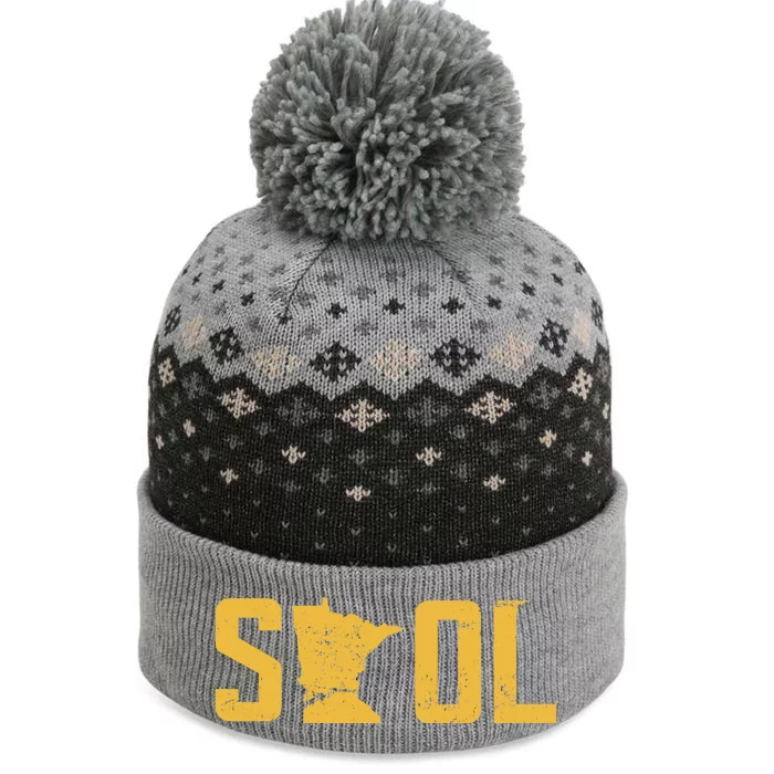 Skol Helmet Vintage Viking Logo The Baniff Cuffed Pom Beanie