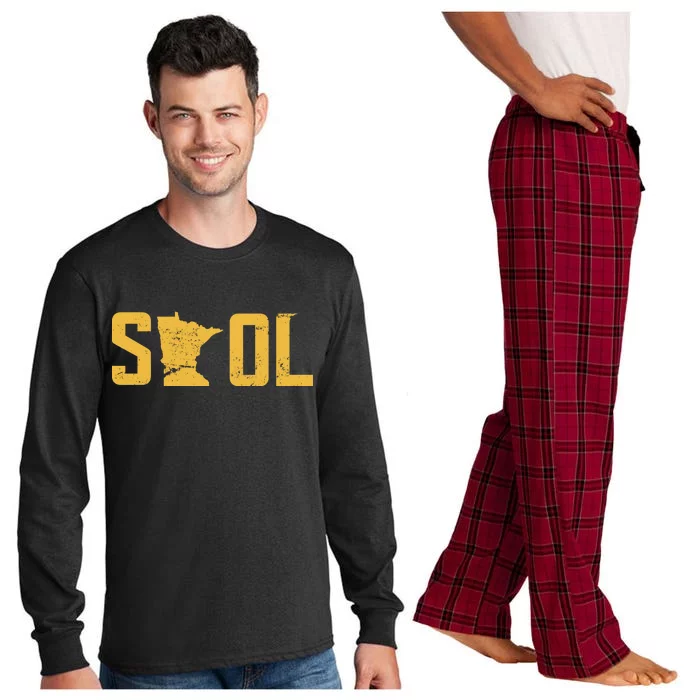 Skol Helmet Vintage Viking Logo Long Sleeve Pajama Set