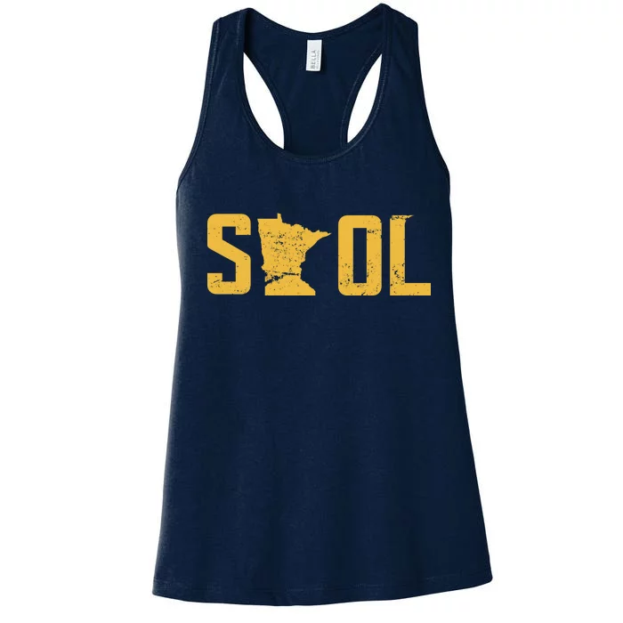 Skol Helmet Vintage Viking Logo Women's Racerback Tank