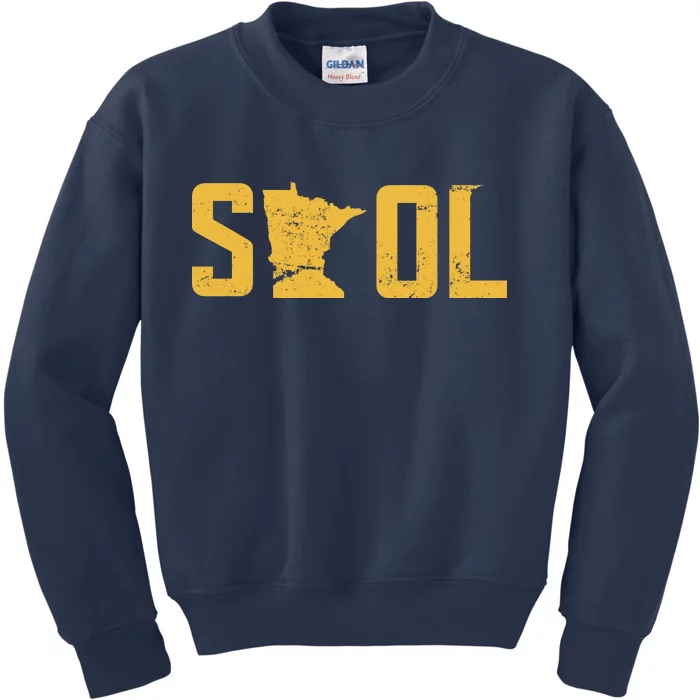 Skol Helmet Vintage Viking Logo Kids Sweatshirt