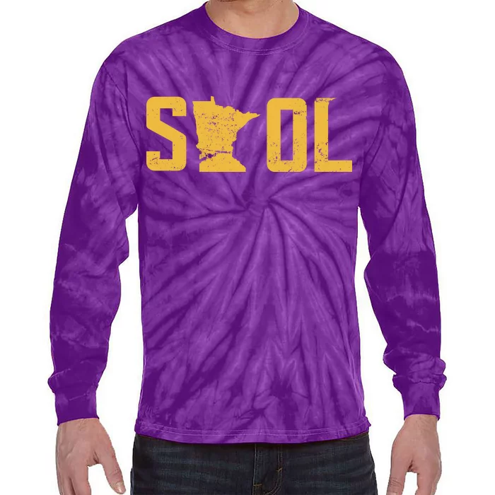 Skol Helmet Vintage Viking Logo Tie-Dye Long Sleeve Shirt