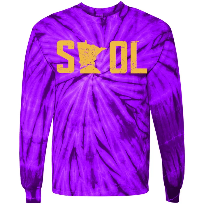 Skol Helmet Vintage Viking Logo Tie-Dye Long Sleeve Shirt