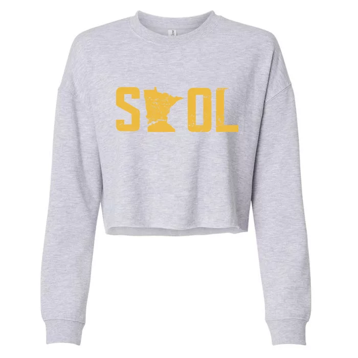 Skol Helmet Vintage Viking Logo Cropped Pullover Crew