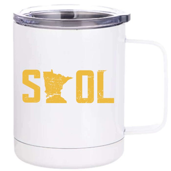 Skol Helmet Vintage Viking Logo Front & Back 12oz Stainless Steel Tumbler Cup