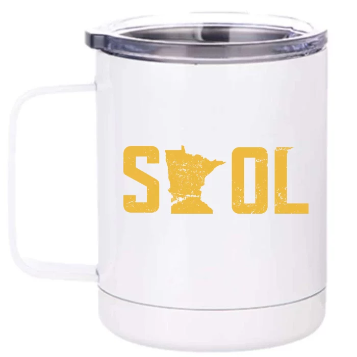 Skol Helmet Vintage Viking Logo Front & Back 12oz Stainless Steel Tumbler Cup