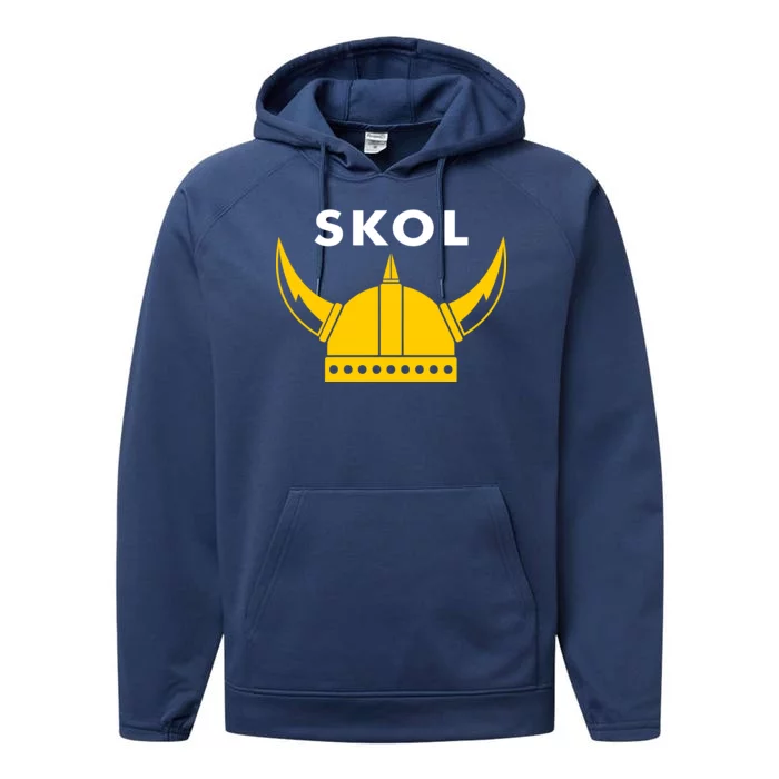 Skol Viking Helmet Minneapolis Miracle Performance Fleece Hoodie