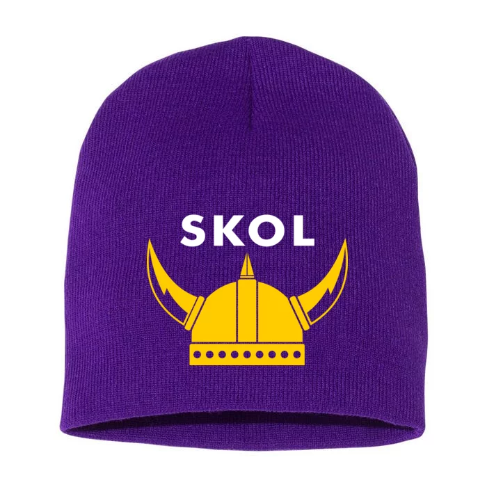 Skol Viking Helmet Minneapolis Miracle Short Acrylic Beanie