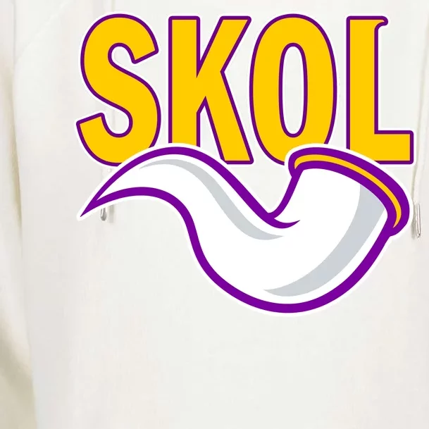 Skol Viking Horn Womens Funnel Neck Pullover Hood