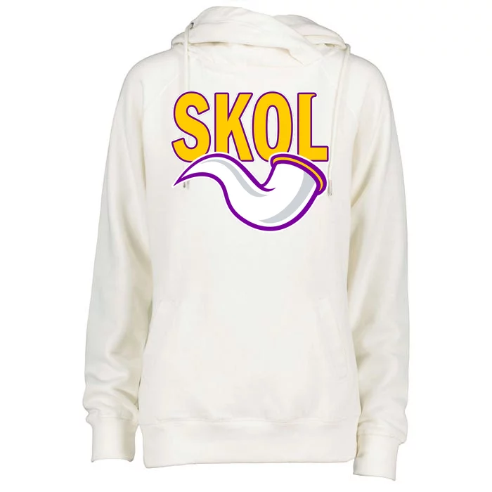 Skol Viking Horn Womens Funnel Neck Pullover Hood