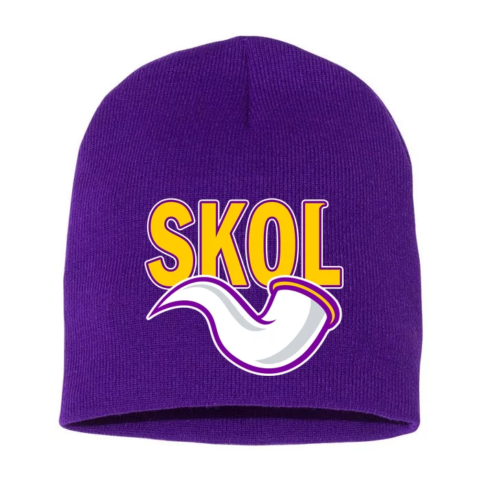 Skol Viking Horn Short Acrylic Beanie