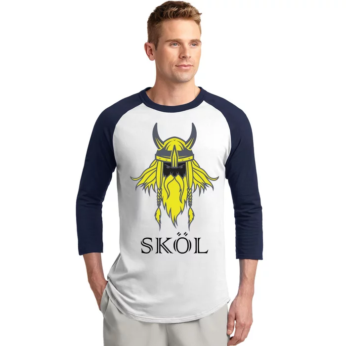 SKOL Viking Nordic Scandinavian Baseball Sleeve Shirt