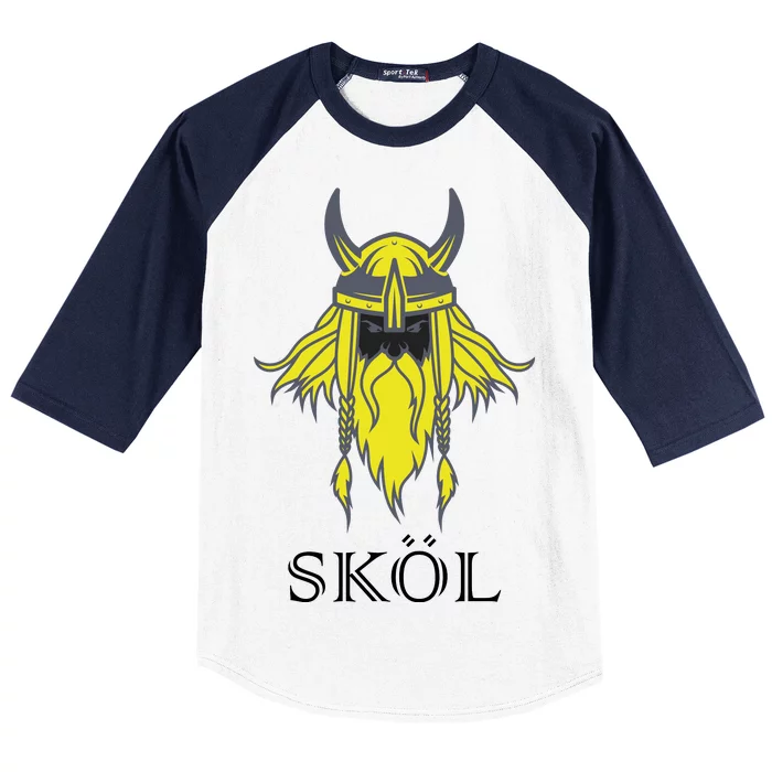 SKOL Viking Nordic Scandinavian Baseball Sleeve Shirt