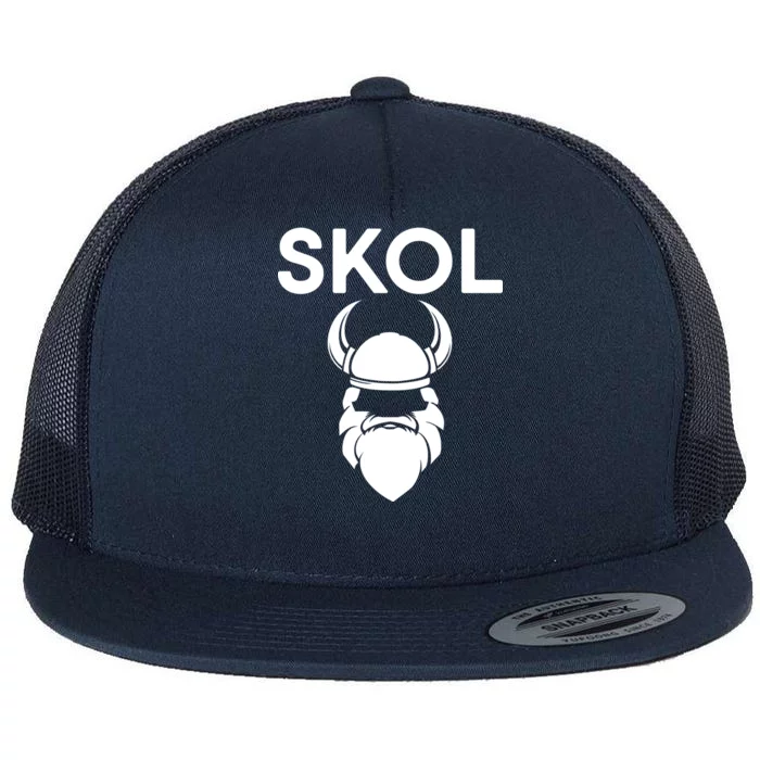 Skol Vikings Flat Bill Trucker Hat