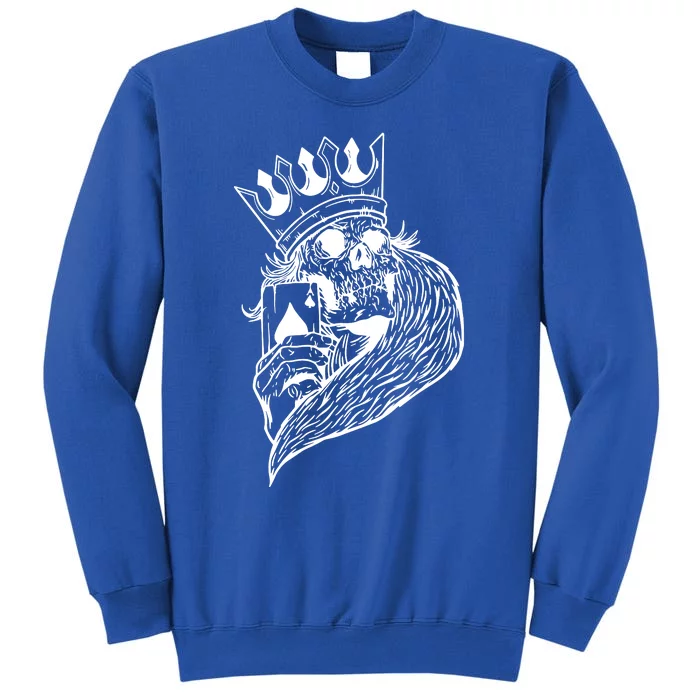 Skeleton King Poker Tall Sweatshirt