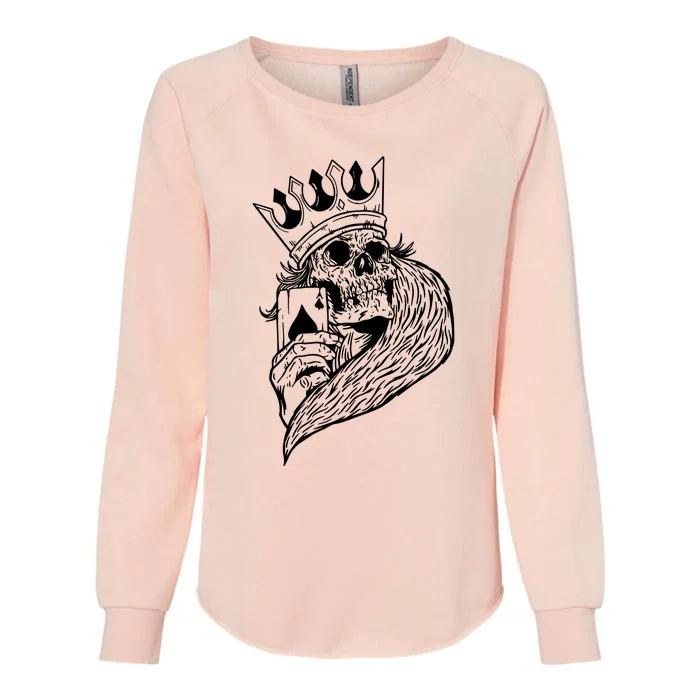 Skeleton King Poker Womens California Wash Sweatshirt