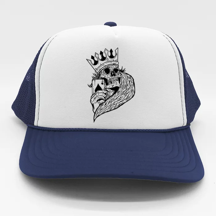 Skeleton King Poker Trucker Hat