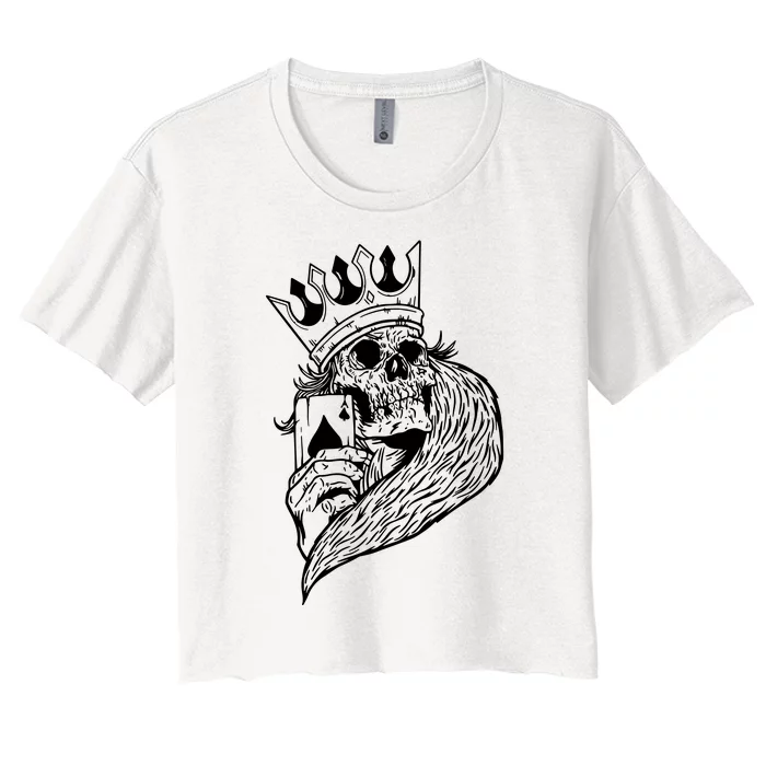 Skeleton King Poker Women's Crop Top Tee