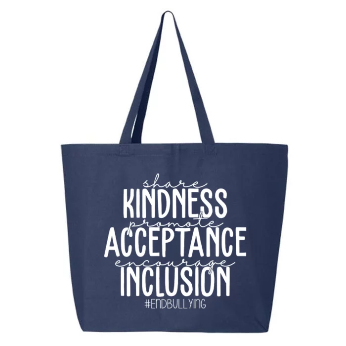 Share Kindness Promote Acceptance Encourage Inclusion End Bullying 25L Jumbo Tote