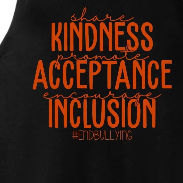 Share Kindness Promote Acceptance Encourage Inclusion End Bullying Unity Day Ladies Tri-Blend Wicking Tank