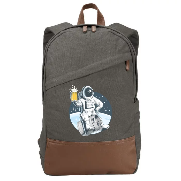 Space Kegger Party Astronaut Cotton Canvas Backpack