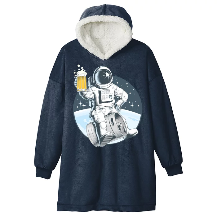 Space Kegger Party Astronaut Hooded Wearable Blanket