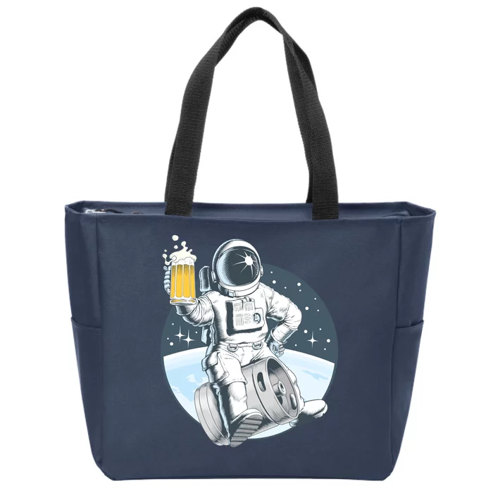 Space Kegger Party Astronaut Zip Tote Bag