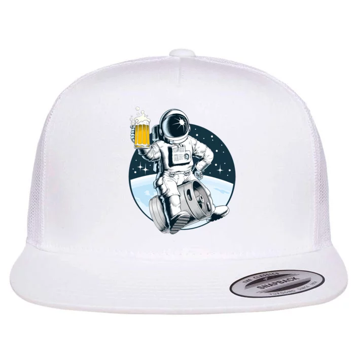 Space Kegger Party Astronaut Flat Bill Trucker Hat