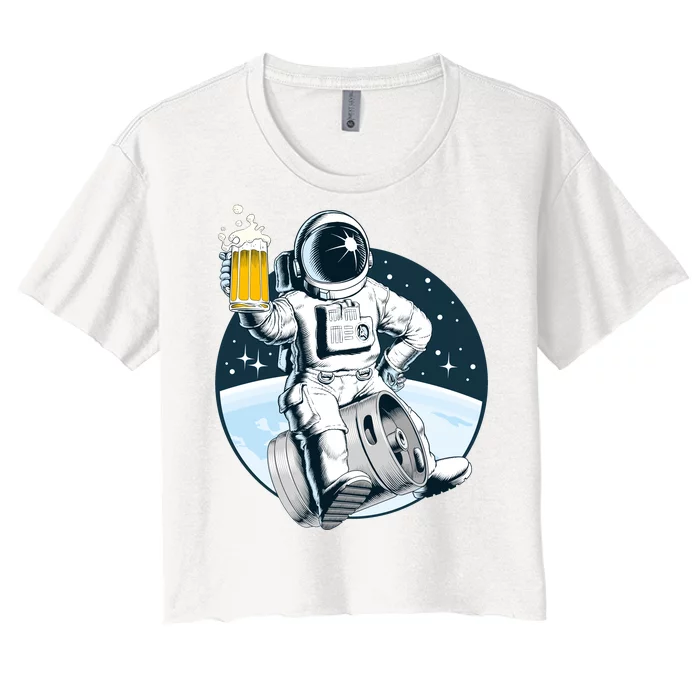 Space Kegger Party Astronaut Women's Crop Top Tee