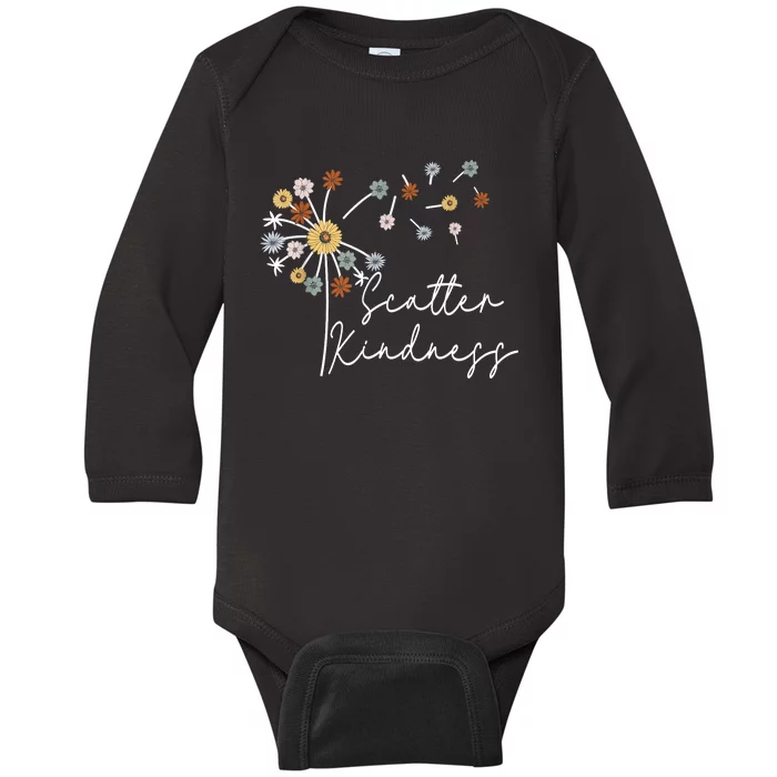 Scatter Kindness Positive Quote Baby Long Sleeve Bodysuit