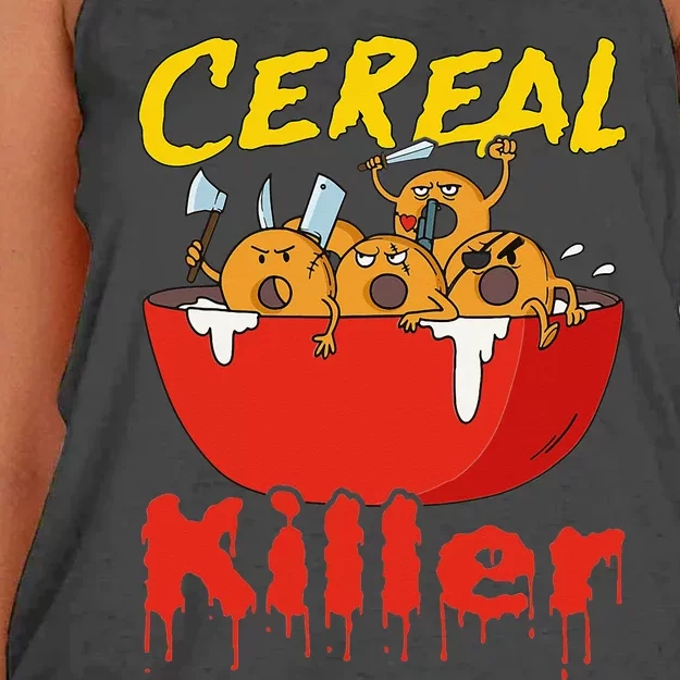 Serial Killer Parody Cereal Killer Women's Knotted Racerback Tank