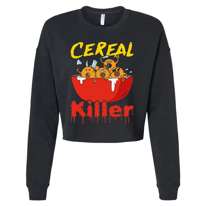 Serial Killer Parody Cereal Killer Cropped Pullover Crew