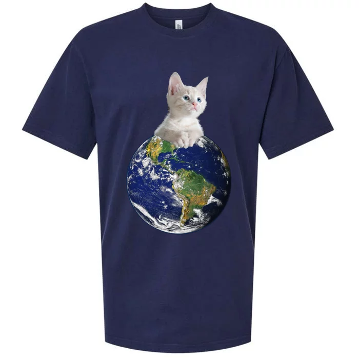 Space Kitten Ruler Of Earth Gift Sueded Cloud Jersey T-Shirt