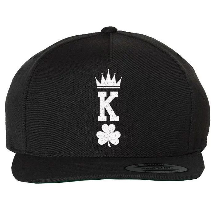 Shamrock King St Patrick Humor Gift Wool Snapback Cap